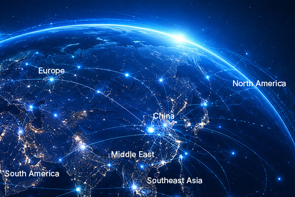 Global AI computing power network connecting major regions